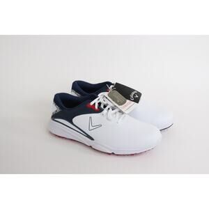 BRAND NEW Callaway Men's Golf Shoes Size 8 White Navy Red CG410WBD Spiked